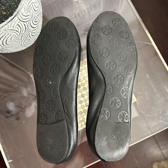 Tory Burch Minnie Travel Perfect Black & Silver Ballet Flats - Picture 9 of 13
